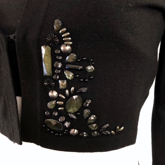 White House Black Market Embellished Cropped cardigan Sweater - Picture 7 of 8